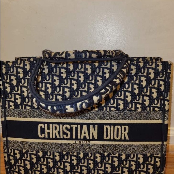 Dior Navy and Beige Patterned Tote - Picture 1 of 3
